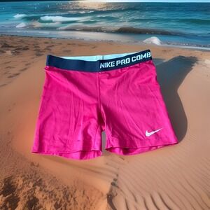 Nike Pro Combat Dri-Fit Compression Workout Shorts VGC Dk Pink